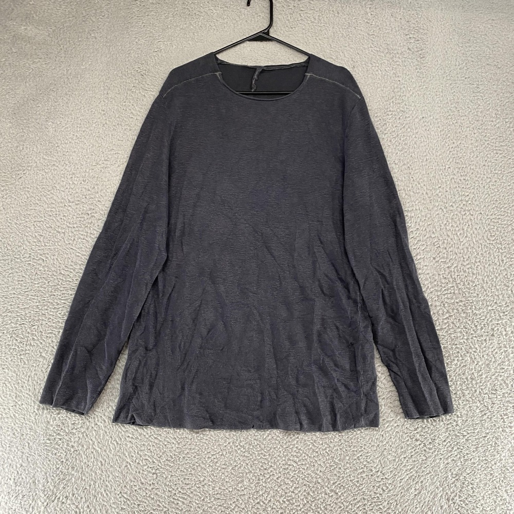 Transit Uomo Sweater Mens 2XL‎ Gray Linen Cotton Crewneck Knit Lightweight Italy